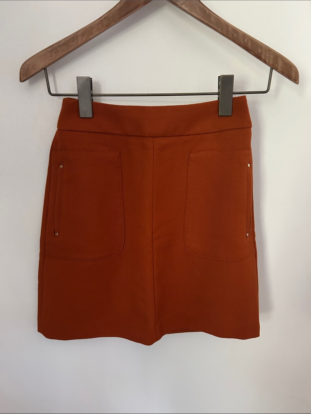 H&M Rust Orange Pocket A-Line Mini Skirt